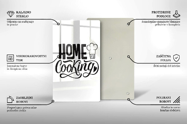 Skärbräda i glas Inskriptionen Husmanskost