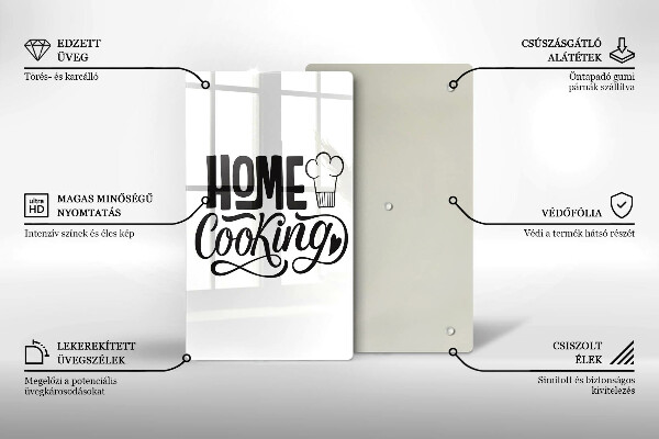 Skärbräda i glas Inskriptionen Husmanskost