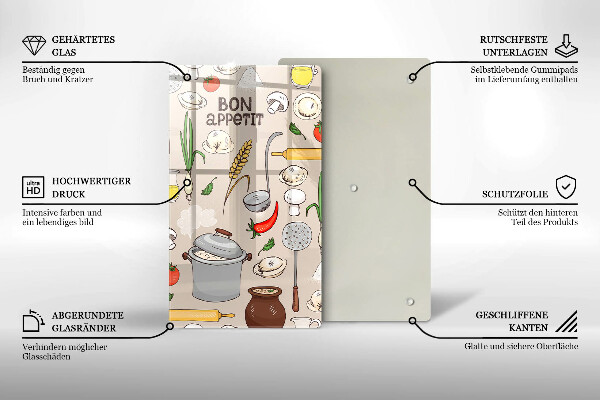 Skärbräda i glas Kök illustration