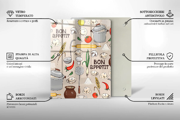 Skärbräda i glas Kök illustration