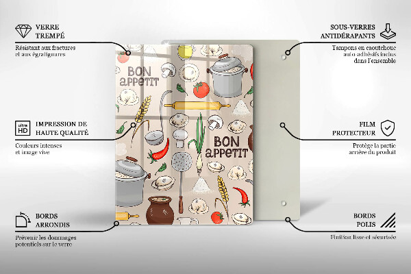 Skärbräda i glas Kök illustration