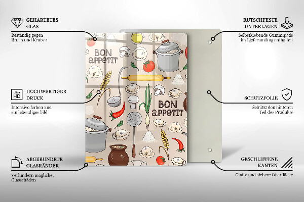 Skärbräda i glas Kök illustration