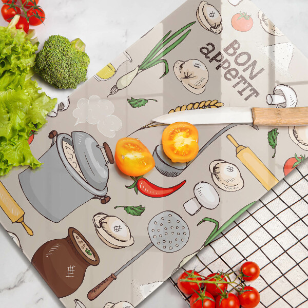 Skärbräda i glas Kök illustration