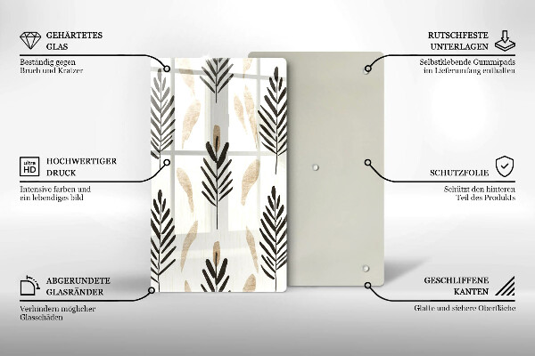 Skärbräda i glas Boho växter