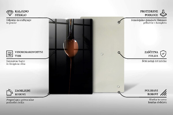 Skärbräda i glas En sked choklad