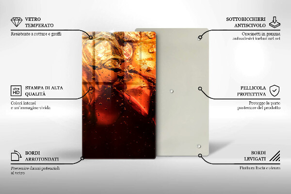 Skärbräda i glas Cola drink med is