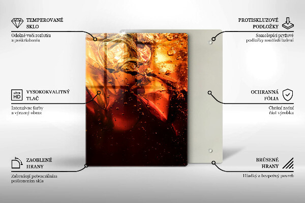 Skärbräda i glas Cola drink med is