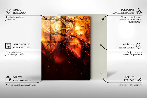 Skärbräda i glas Cola drink med is