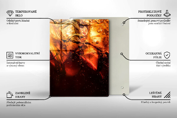 Skärbräda i glas Cola drink med is