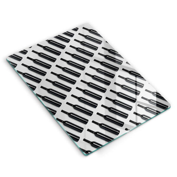 Skärbräda i glas Svarta vinflaskor