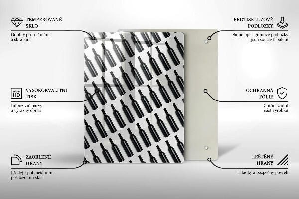 Skärbräda i glas Svarta vinflaskor