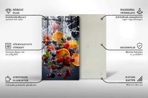 Skärbräda i glas Frukt i vatten