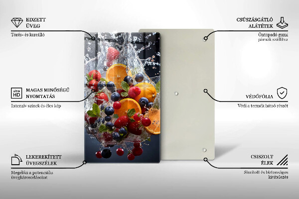 Skärbräda i glas Frukt i vatten