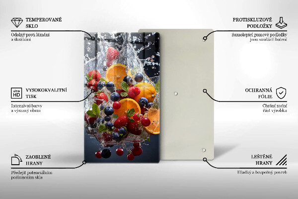 Skärbräda i glas Frukt i vatten