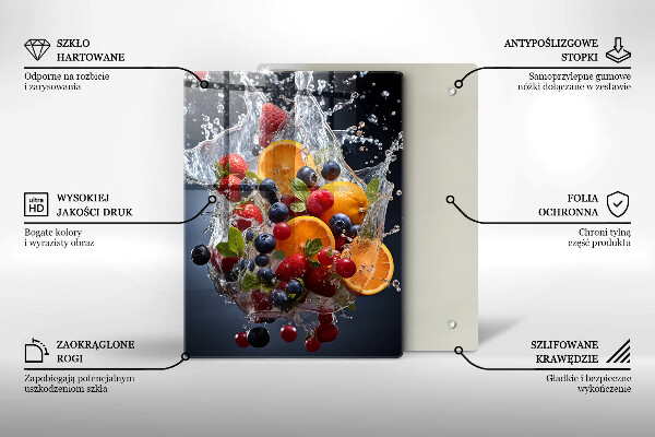 Skärbräda i glas Frukt i vatten