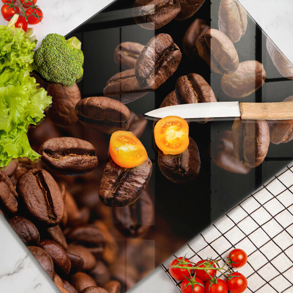 Skärbräda i glas Bruna kaffebönor