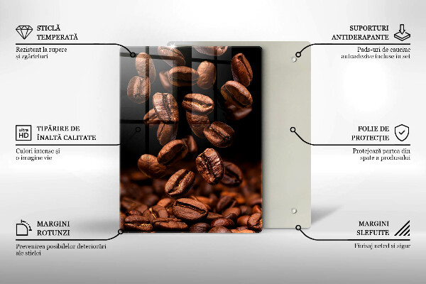 Skärbräda i glas Bruna kaffebönor