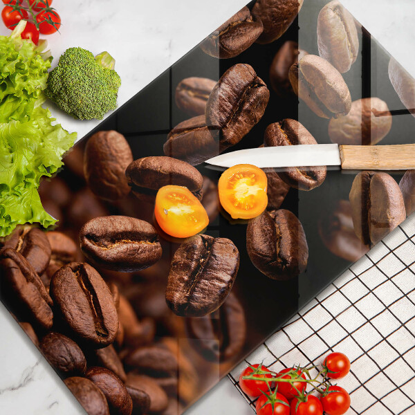 Skärbräda i glas Bruna kaffebönor