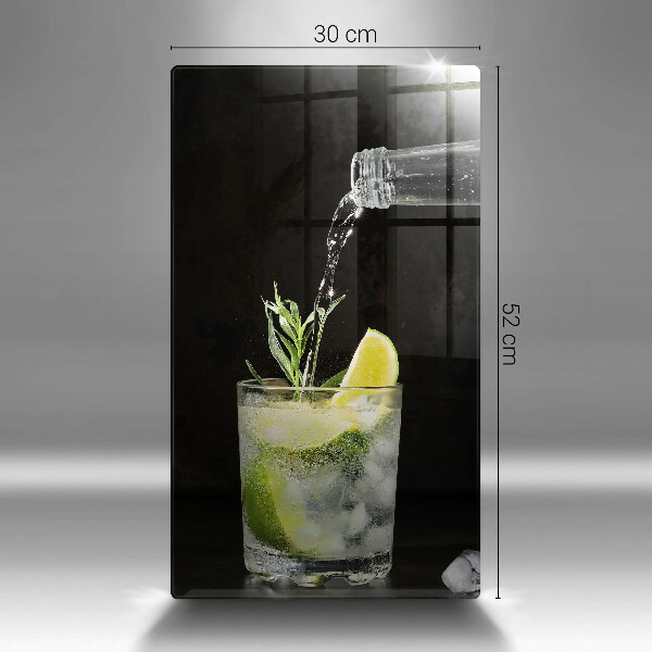 Skärbräda i glas Ett glas vatten