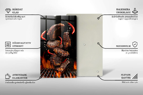 Skärbräda i glas Kött på grillen