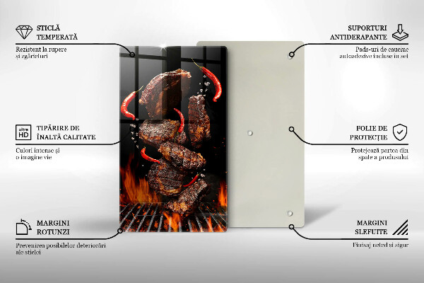 Skärbräda i glas Kött på grillen