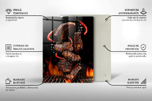 Skärbräda i glas Kött på grillen