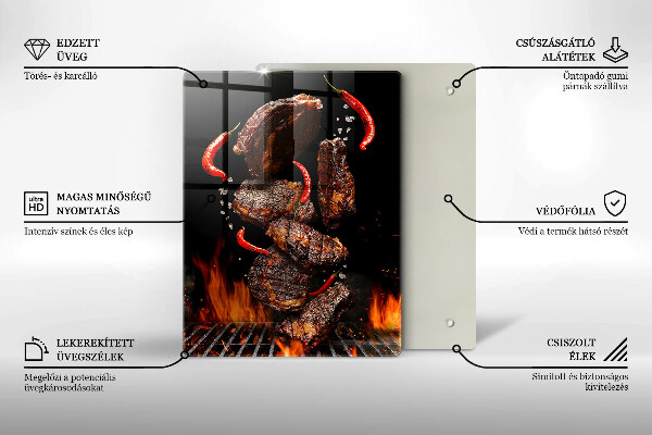 Skärbräda i glas Kött på grillen