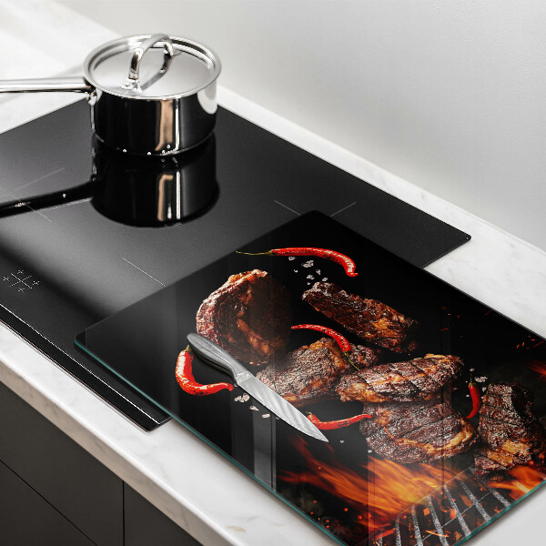 Skärbräda i glas Kött på grillen