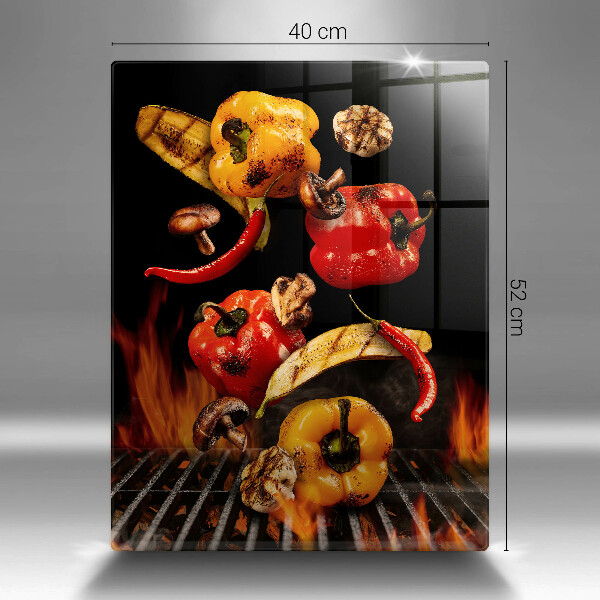 Skärbräda i glas Grillade grönsaker