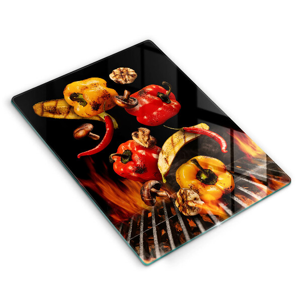 Skärbräda i glas Grillade grönsaker