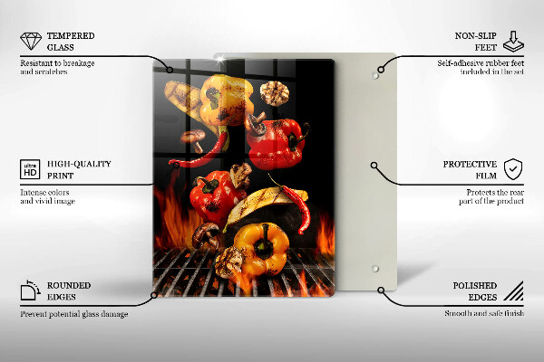 Skärbräda i glas Grillade grönsaker