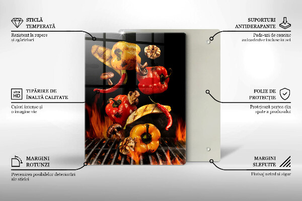 Skärbräda i glas Grillade grönsaker