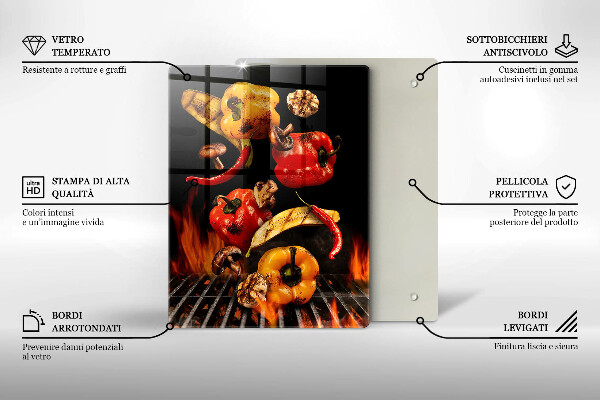 Skärbräda i glas Grillade grönsaker