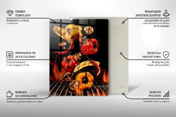 Skärbräda i glas Grillade grönsaker