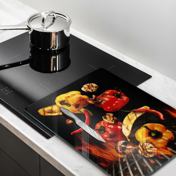 Skärbräda i glas Grillade grönsaker