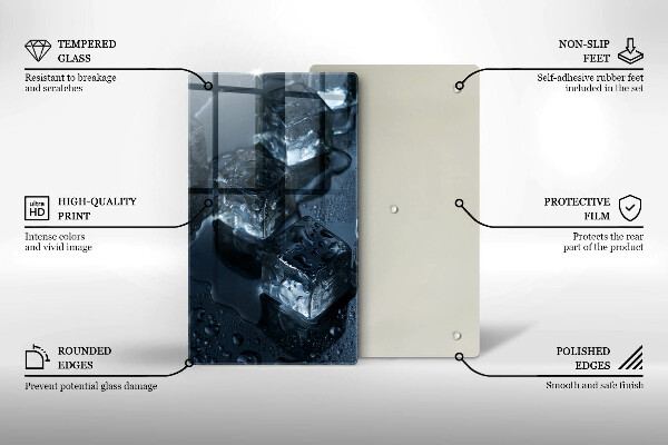 Skärbräda i glas Kalla isbitar