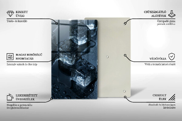 Skärbräda i glas Kalla isbitar