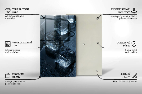 Skärbräda i glas Kalla isbitar