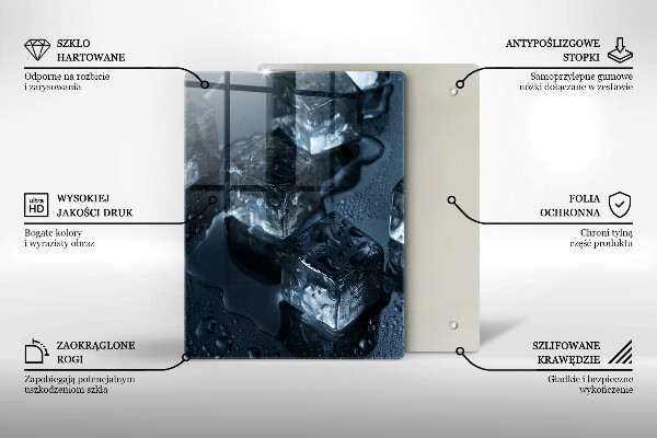 Skärbräda i glas Kalla isbitar