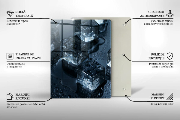 Skärbräda i glas Kalla isbitar