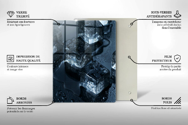 Skärbräda i glas Kalla isbitar