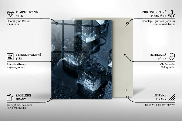 Skärbräda i glas Kalla isbitar