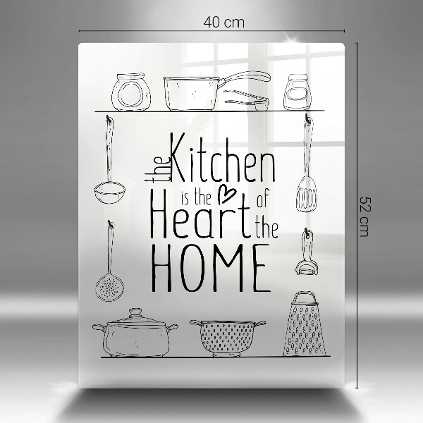 Skärbräda i glas Inskrift, mening