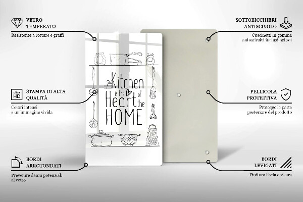 Skärbräda i glas Inskrift, mening