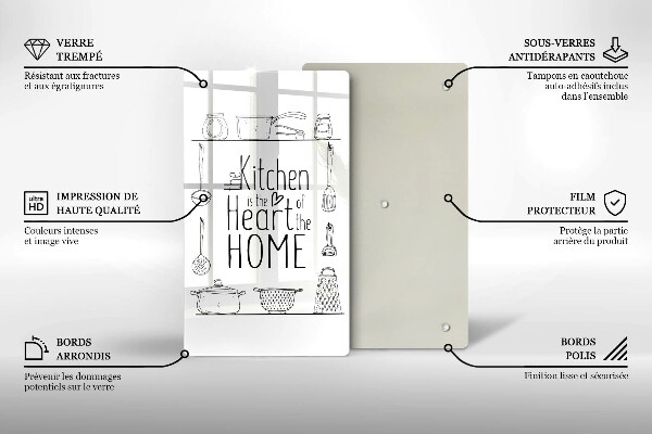 Skärbräda i glas Inskrift, mening