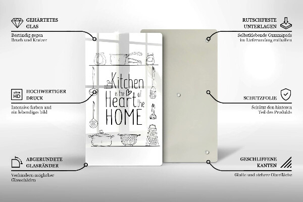 Skärbräda i glas Inskrift, mening