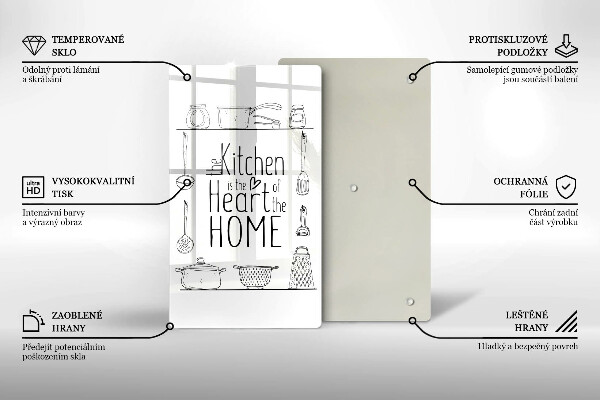 Skärbräda i glas Inskrift, mening