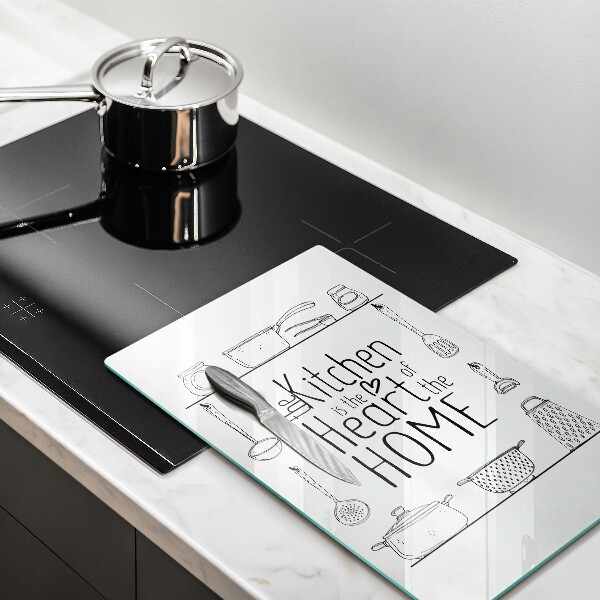 Skärbräda i glas Inskrift, mening