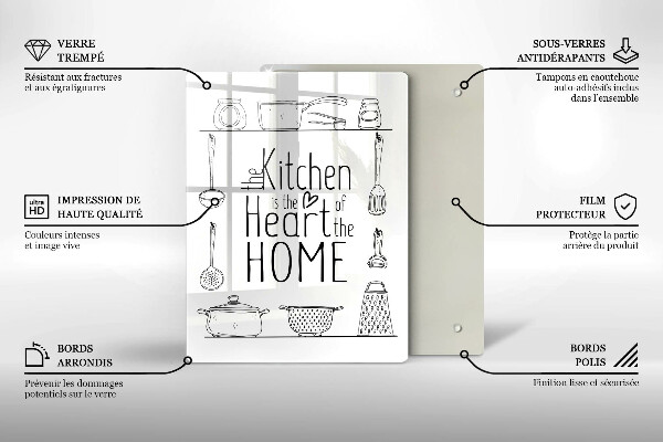 Skärbräda i glas Inskrift, mening