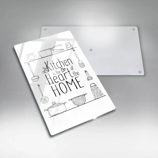 Skärbräda i glas Inskrift, mening